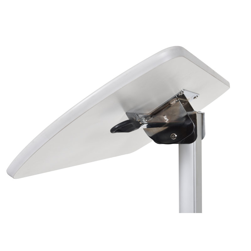 White Adjustable Height Mobile Standing Desk with Pneumatic Foot Pedal