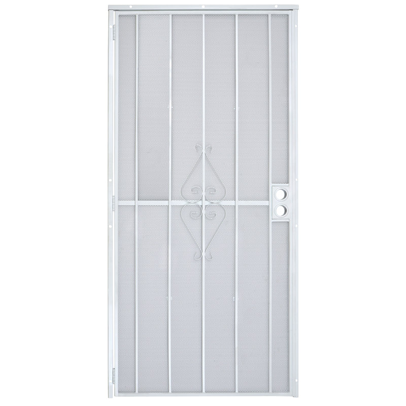 Grisham Iron Security Doors,White, 80"H x 36W" x 2"D