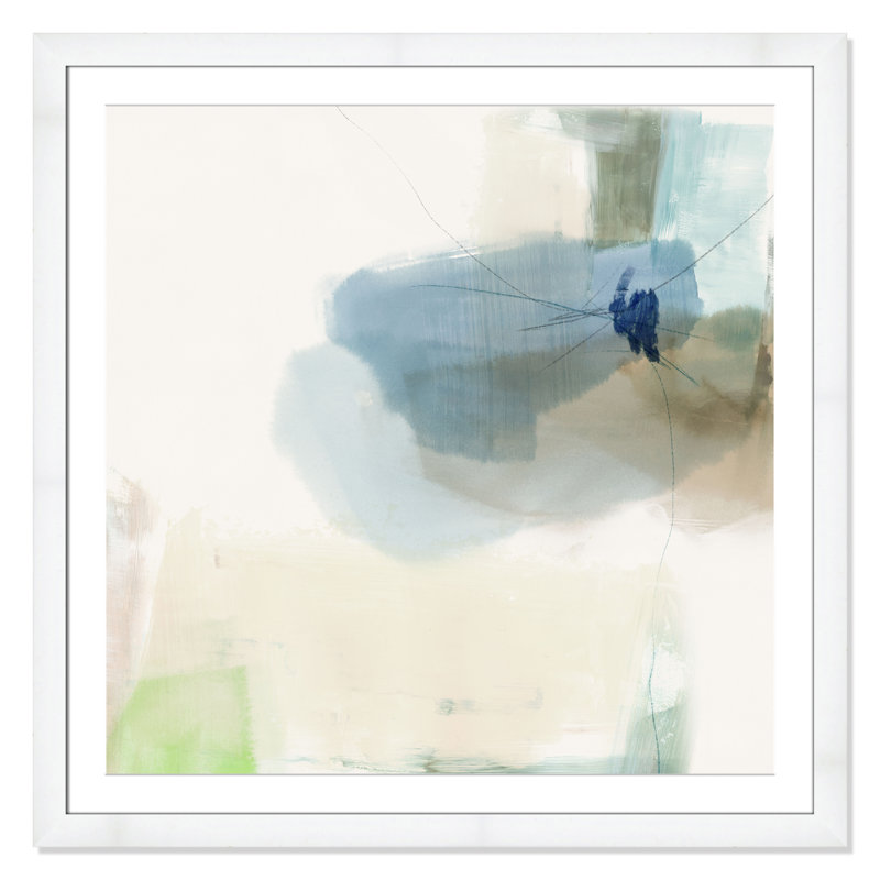 «Aquamarine Whispers I Print» par Casa Fine Arts, Blanc, H 37,5 po x l 37,5 po