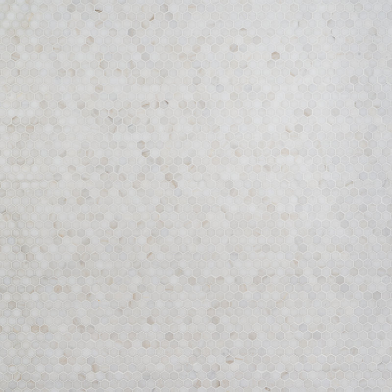 White Jade 11.02 In. X 11.61 In. Hexagon Polished Marble Mosaic Tile (4.45 Sq. Ft. / Case)