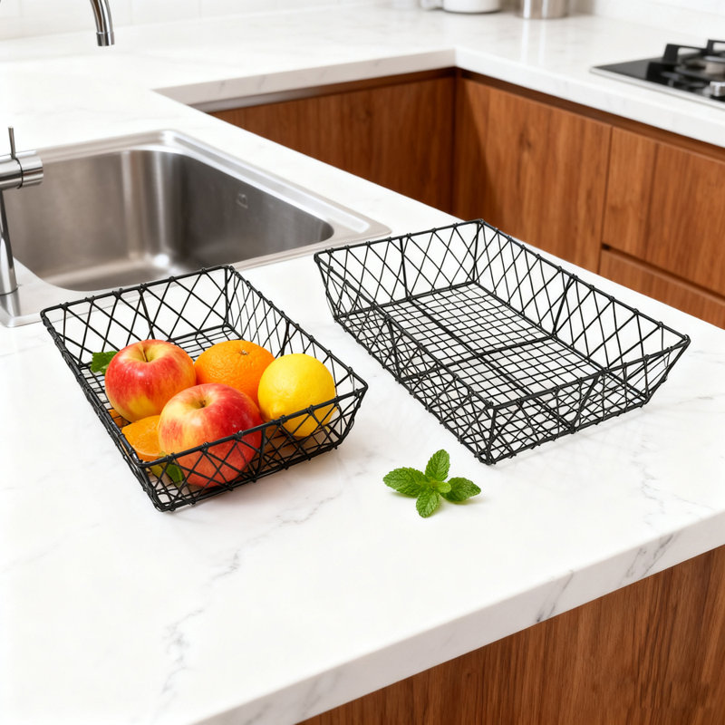 S/2 Rectangular Iron Trays,Black