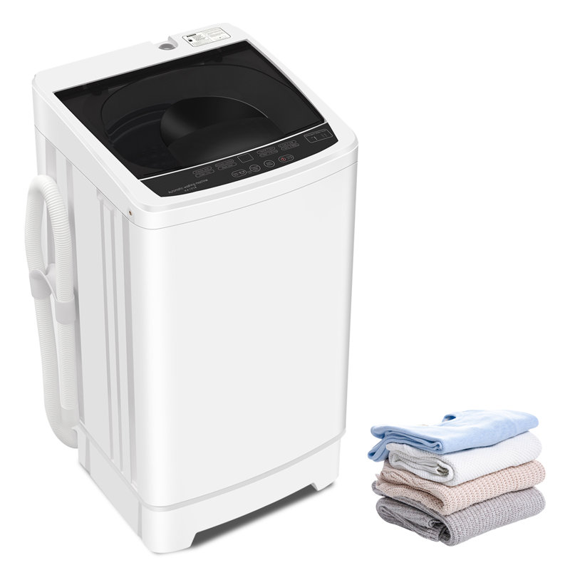 Combo laveuse et sécheuse portative 12 lbs / 1,6 pieds cubes avec verrou de sécurité pour enfant, blanc