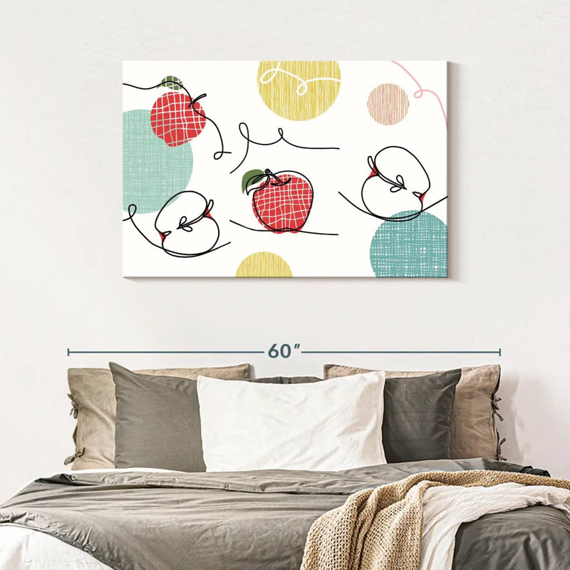 Yarlin One Line Apples, 30" H x 45" W