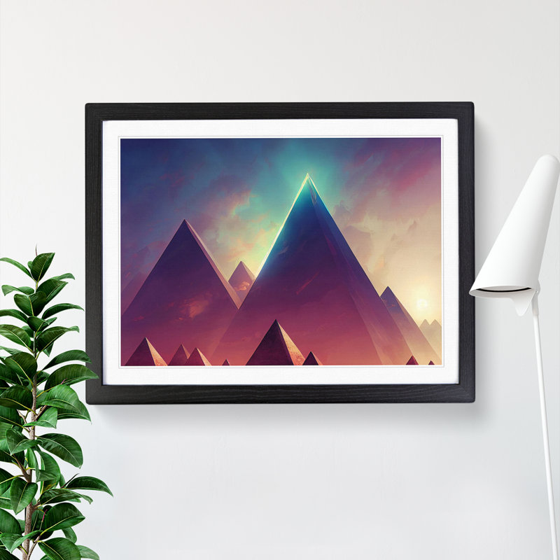 Futuristic Pyramids Vol.3 Abstract - Single Picture Frame Print, Black Framed, 34cm H x 46cm W x 2cm D