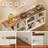 8 Cube Storage Organizer, Modern Bookcase Open Shelf For Living Room, Home Office, Walnut+white