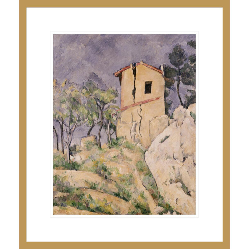 Maison avec mur fissuré par Paul Cézanne - Impression sur toile, H 20,95 po x l 17,75 po
