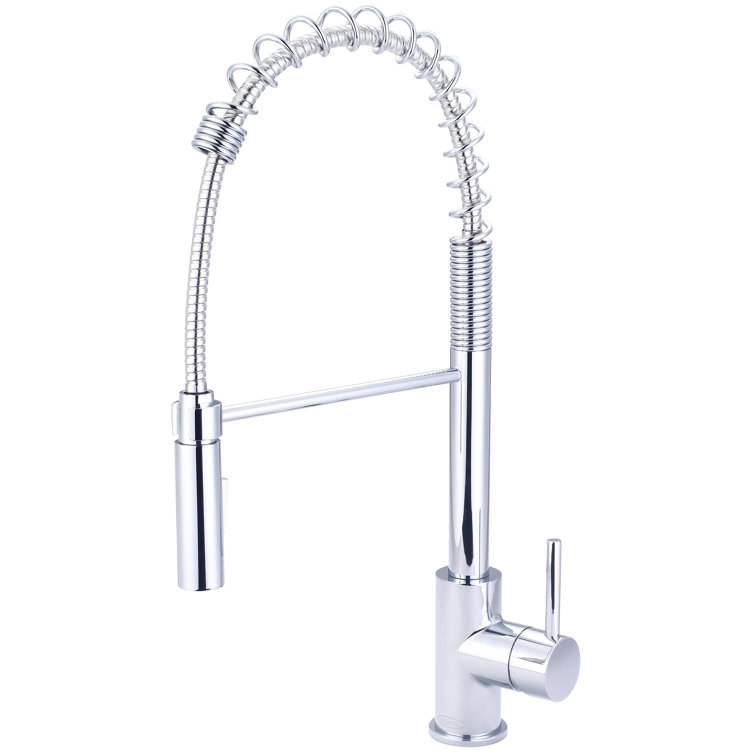 Motegi Pull Down Single Handle Kitchen Faucet with Accessories, Brass 