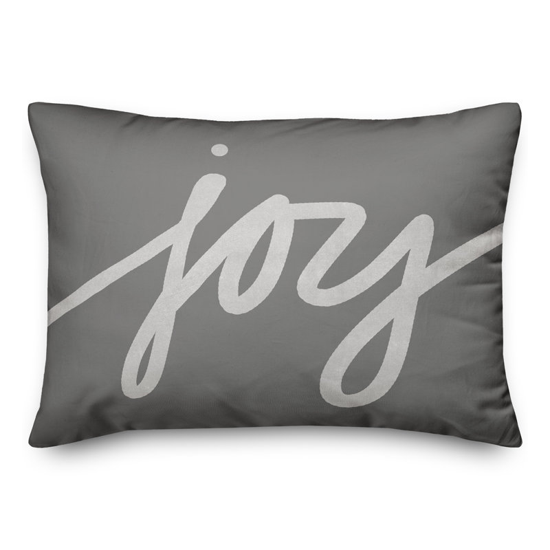 Joy Script Outdoor Throw Pillow