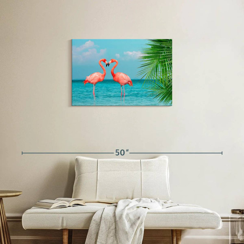 Brampt Blue Sea Flamingos, 20" H x 30" W