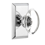 Studio Plate with Oval Clear Crystal Door Knob