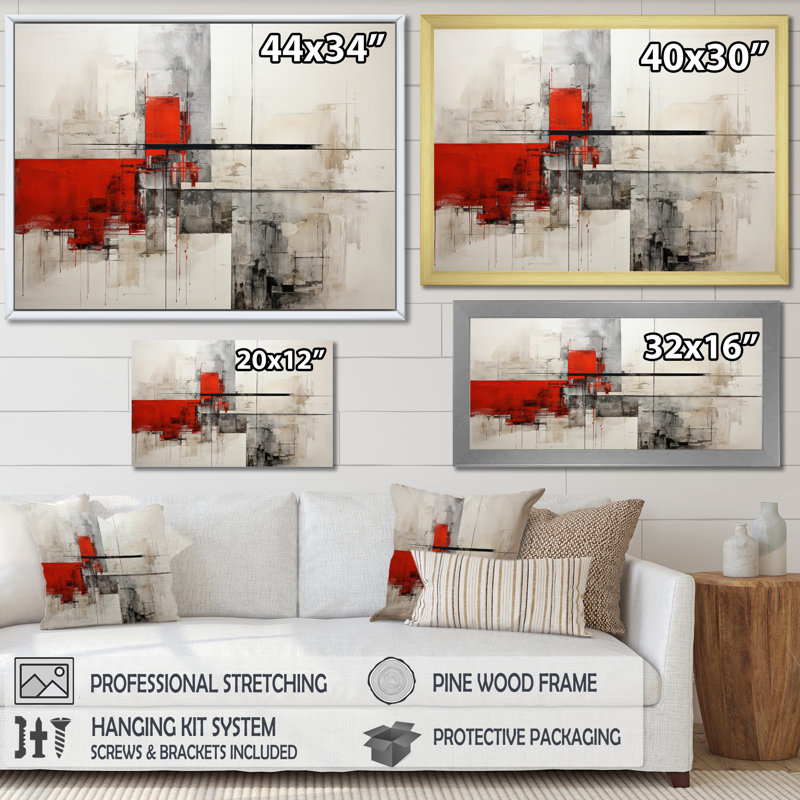«Abstract Architectures I» sur toile, Toile tendue, H 12 po x l 20 po x P 1 po