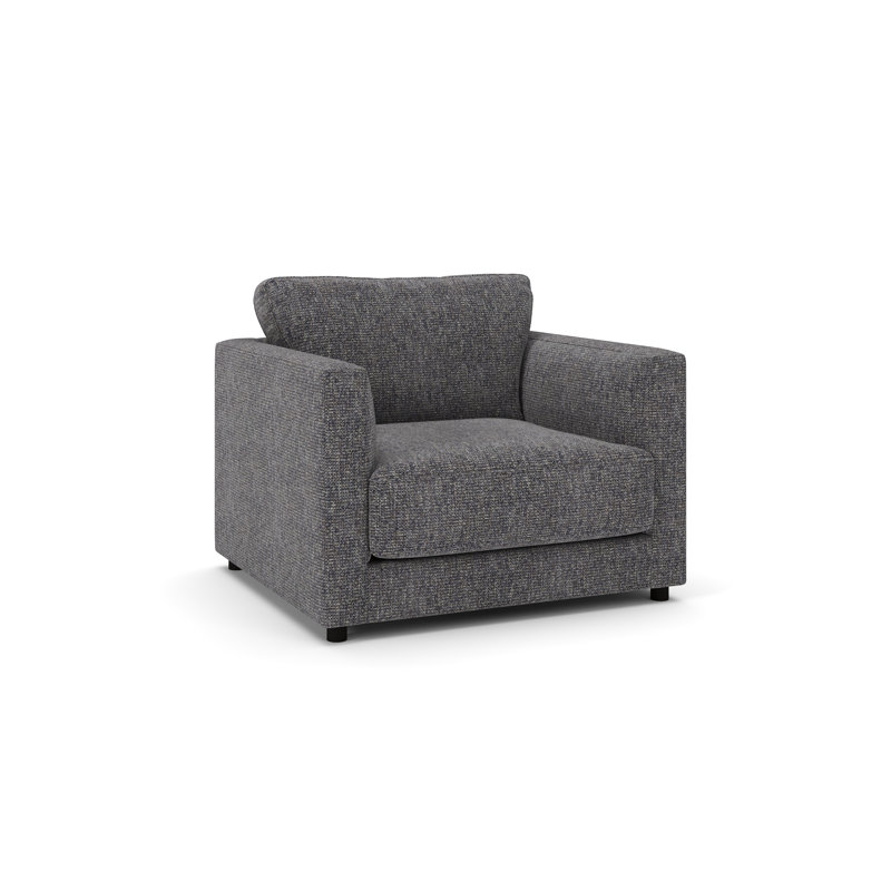Chaise et demi rembourrée Milo, Valet carbone