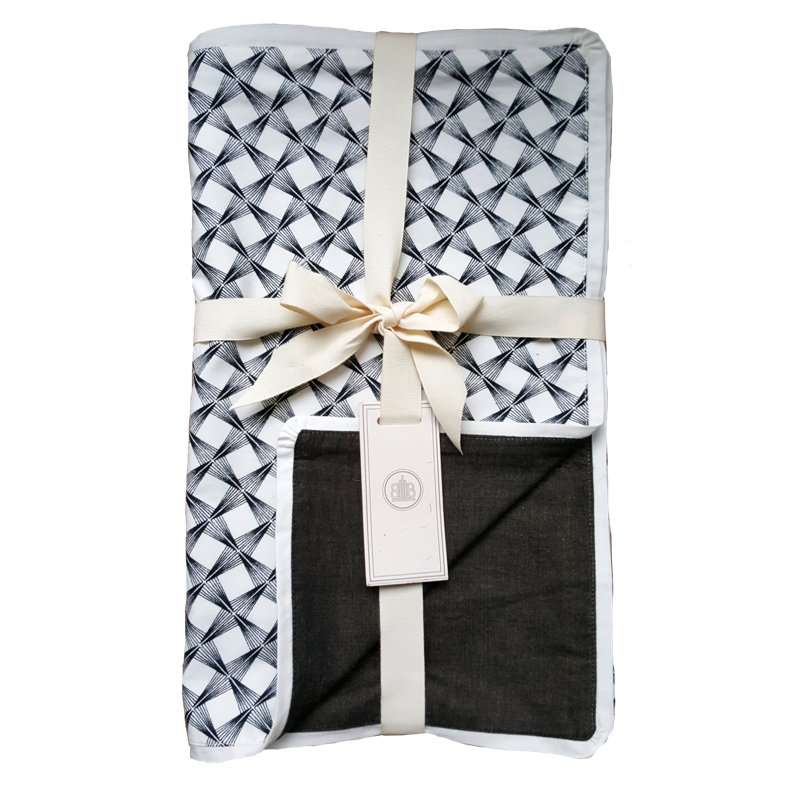 Thaksin Cotton Table Runner, Black