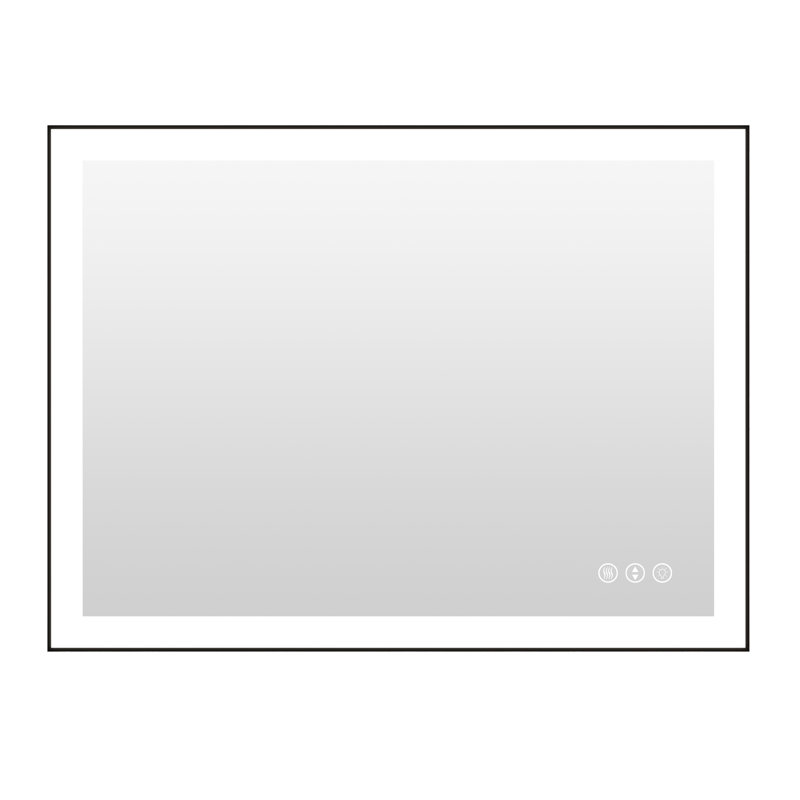 Dokes Black Framed  LED  Bathroom Vanity Mirror passed ETL, 36" x 48"