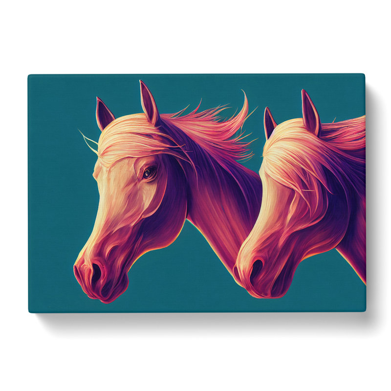 Dashing Horses - Wrapped Canvas Painting, 35cm H x 50cm W x 3cm D