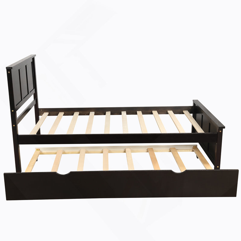 Lit plateforme avec lit gigogne, Espresso