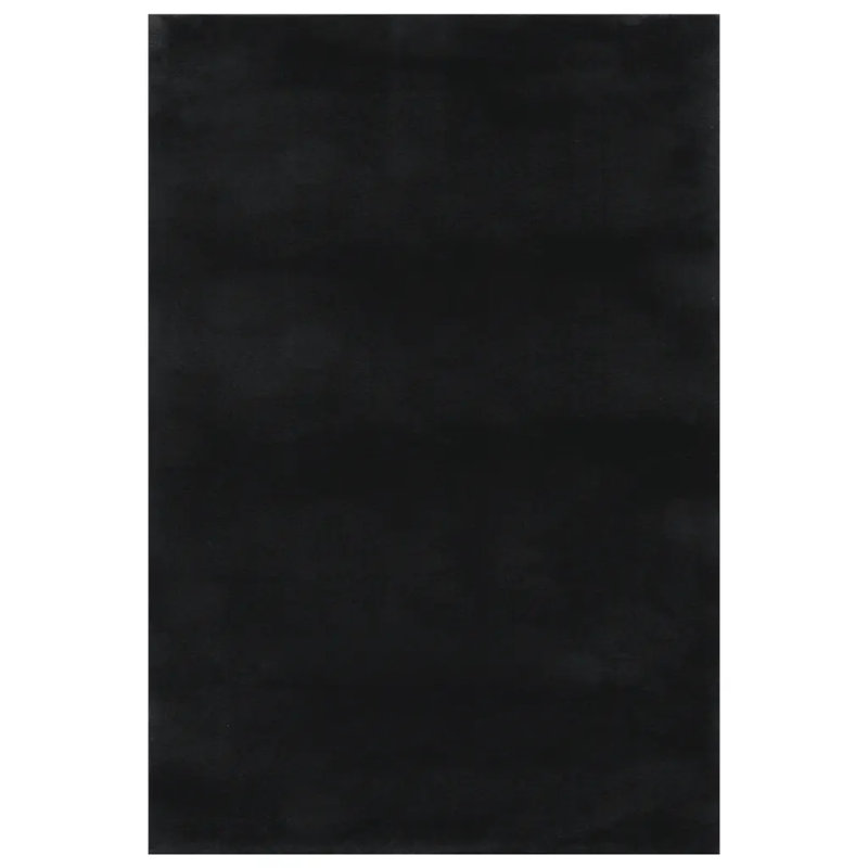 Joe-Alexander Washable Rug Soft Fluffy Short Pile Anti Slip Black, Rectangle 160 x 230cm