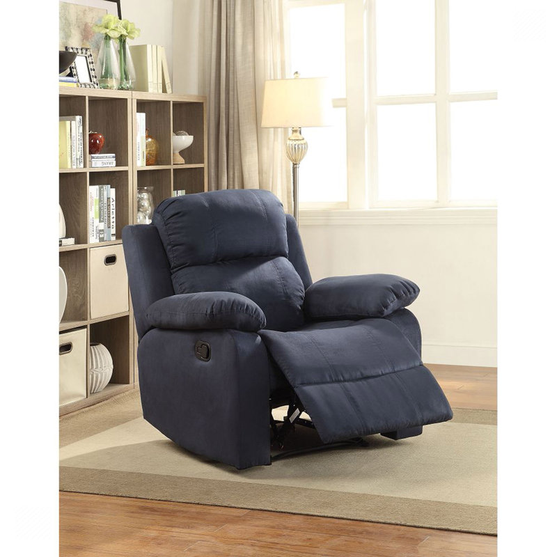 Fauteuil inclinable manuel standard de 37 po de large Riddleville, Microfibre / microsuède bleu