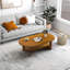 Table basse ovale moderne en noyer à deux niveaux Modern