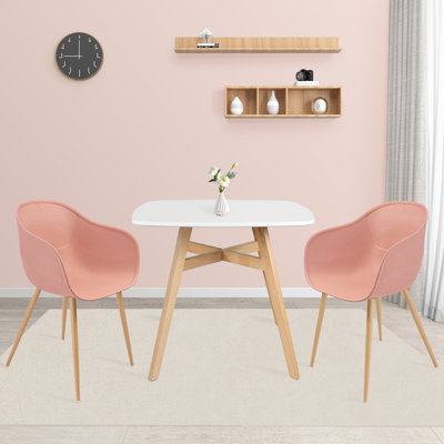 Ensemble de table de salle à manger moderne en bois aggloméré pour 2 personnes, ensemble de table et chaises Mid-Century pour cuisine, salle à manger, bureau, café, restaurant