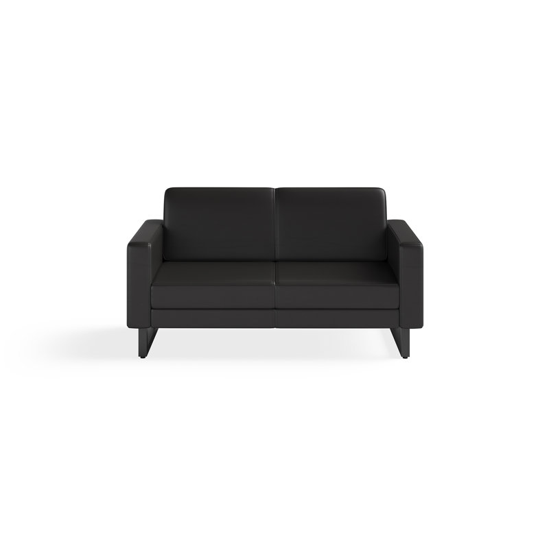 Causeuse Mirella, Cuir noir, Noir