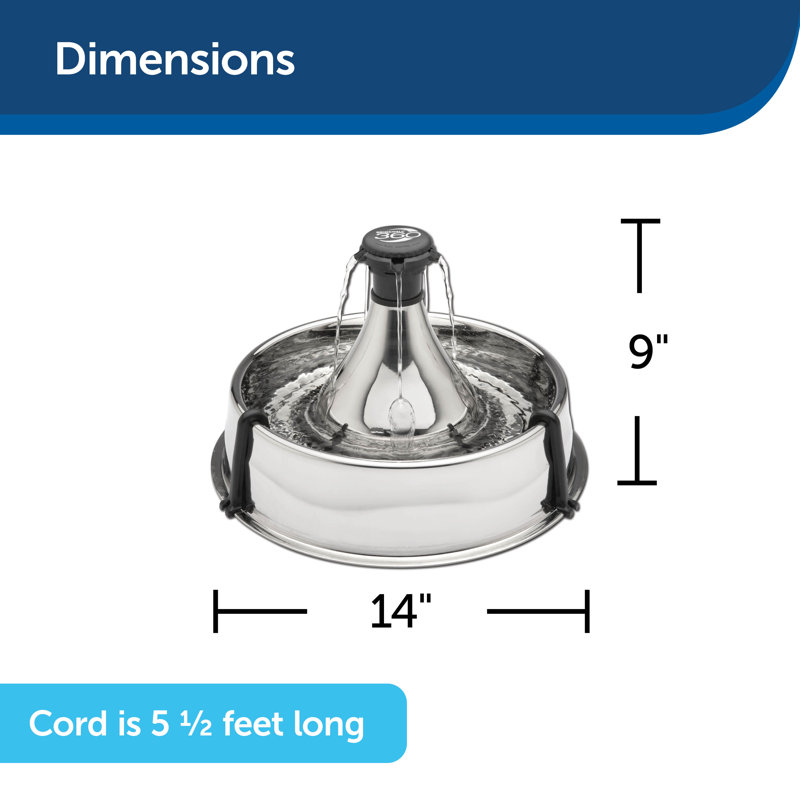 Stainless Steel Automatic Pet Water Fountain with Adjustable Flow