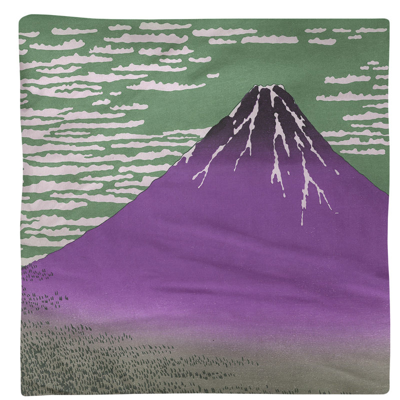 Katsushika Hokusai Cotton Square Napkin, Purple/Green