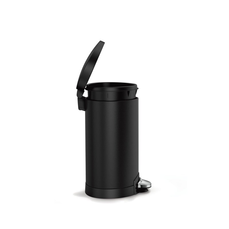 Simplehuman 6L Semi-Round Bathroom Pedal Bin, Matte Black