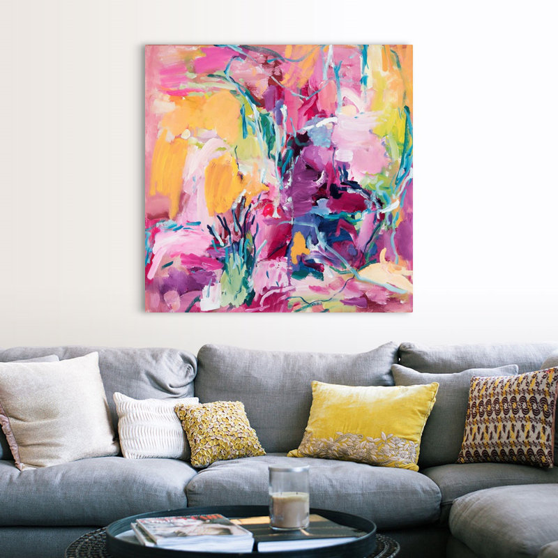"Jardin" par Amira Rahim, reproduction d’art sur toile, H 48 po x l 48 po x P 1,25 po, Toile tendue