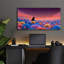 Art mural en verre 48 po x 24 po «Black Cat Meadow 3» par Ann Klee-1982323744