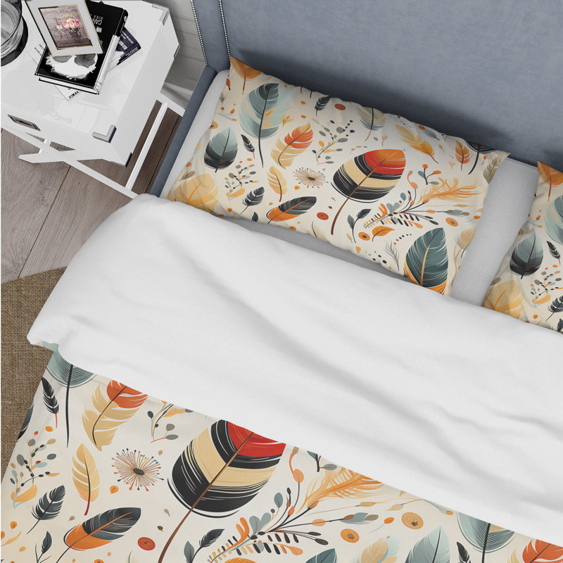 Motif artistique Boho Earth Tones I - ensemble de housse de couette Boho - microfibre de polyester