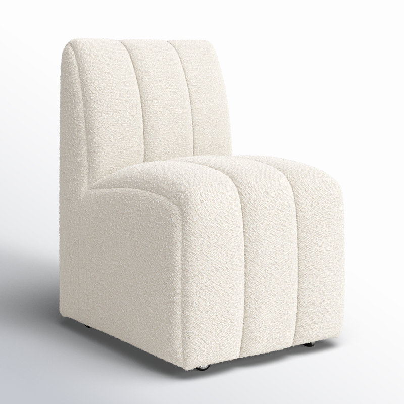 Marvin Hardwood Upholstered Dining Chair, Charlotte Olive, Cream