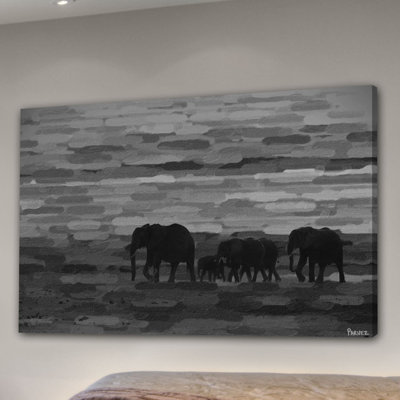 «Pachyderm Family» par Parvez Taj, reproduction sur toile
