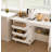 4-In-1 Folding Sewing Table With Lockable Wheels – Multi-Functional Craft Station, End Table, Computer Desk & Kitchen Storage With Shelves, White Rolling Sewing Machine Table For Apartments