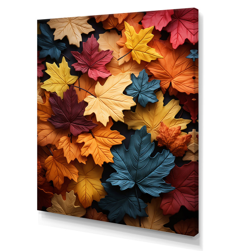 «Leaves Autumn Palette Mute I», reproduction sur toile, H 32 po x l 16 po x P 1 po, Toile tendue