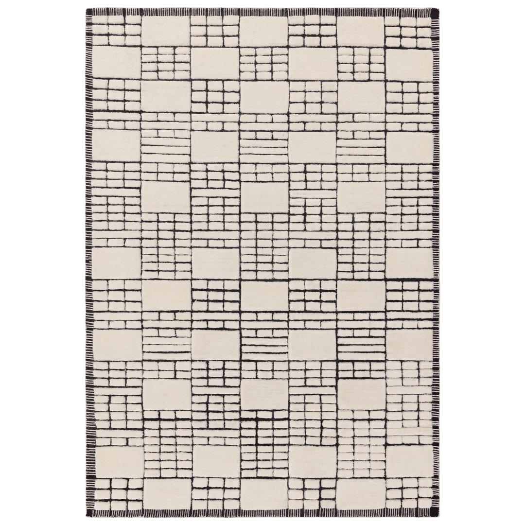 Havier Hand Tufted Wool Black/Cream Rug