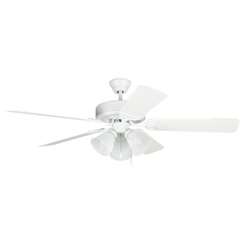 Ventilateur de plafond standard à 5 pales 52 po avec chaînette et ensemble d’éclairage inclus Refugio