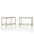 Lalia 2-Piece Modern Hammered Metal 1-Shelf End Table Set
