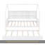 Lit simple en bois avec lit gigogne en bois, lit pour enfant avec tablette, blanc-1842350883