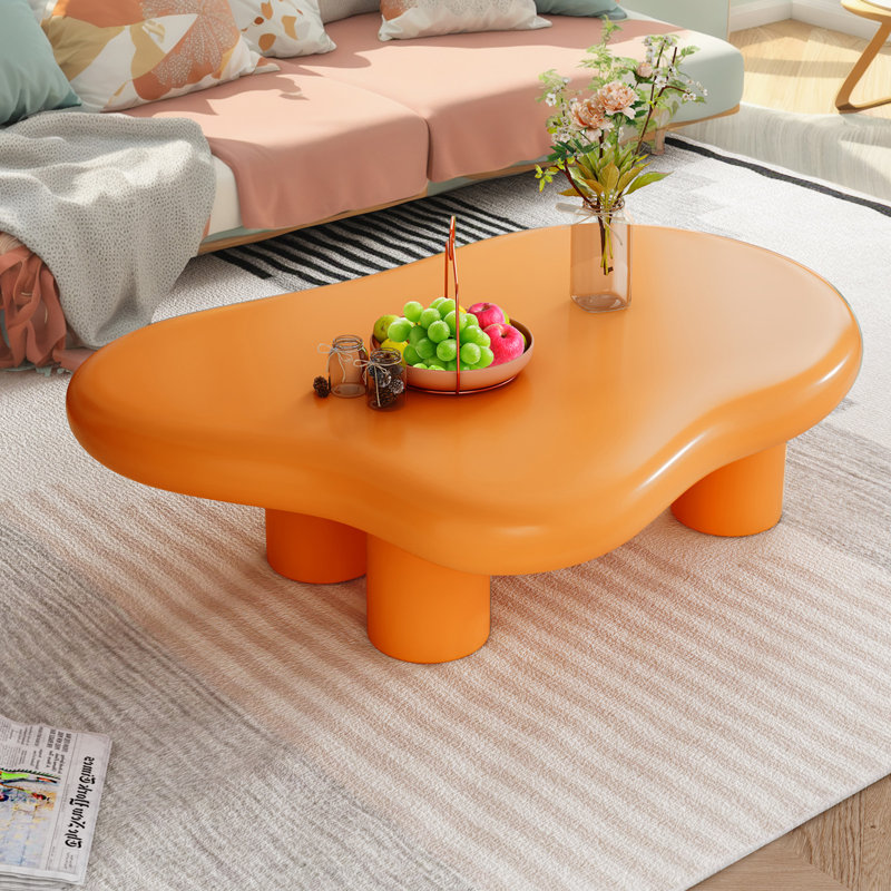 Table basse moderne en forme de nuage avec forme de forme, table de bout d'intérieur irrégulière pour le salon., Bleu