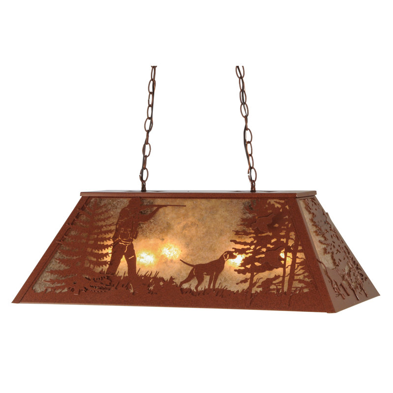 Rustic Lodge 6 - Light Pendant, 12" H x 33" W x 17" D, Rust, Rust