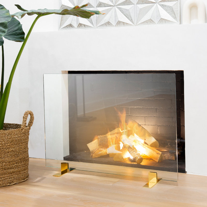 Pare-étincelles en verre Thorne, H 26 po x l 36 po x P 6 po