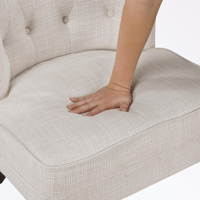 Fauteuil d'appoint rembourré capitonné Upholstery, Beige