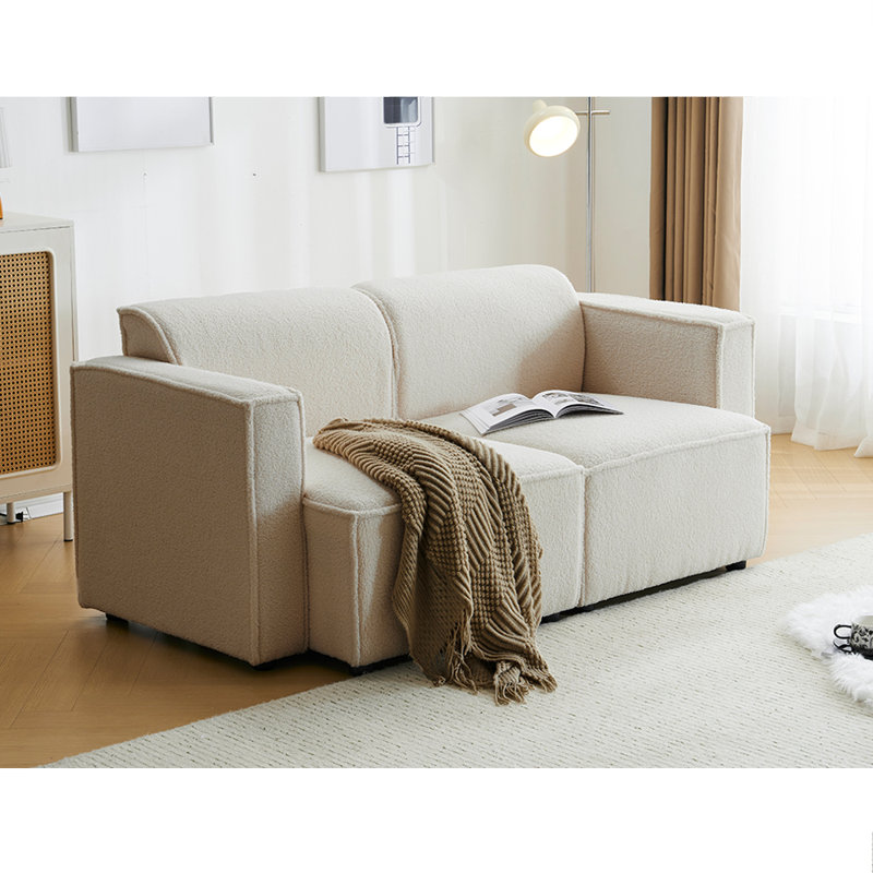 Xena Loveseat, Cream Fabric