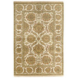Hand Knotted Wool Area Rug in Ivory