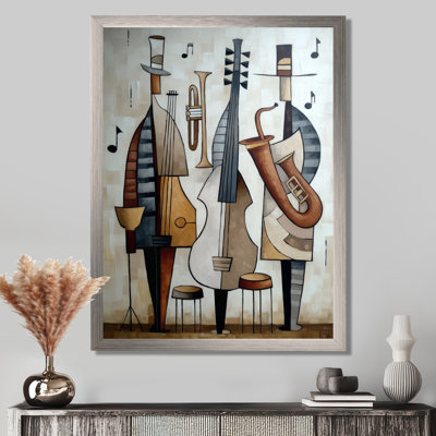 «Abstract Jazz Band In New York City - Music Jazz», reproduction d'art sur toile brune rétro