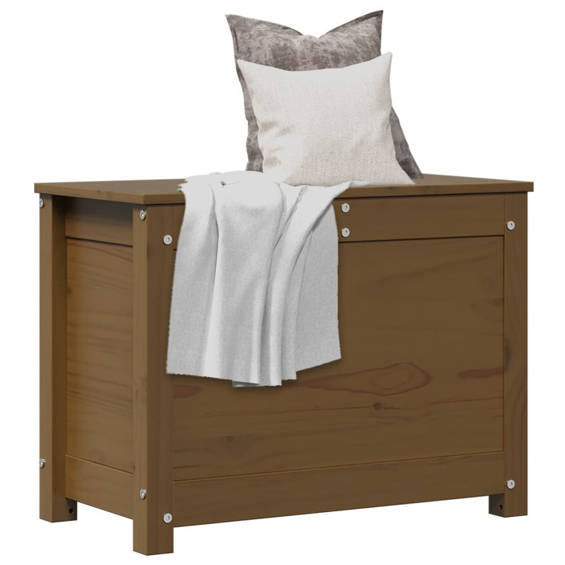 Marlow Home Co. Amauli 60cm W Pine Solid Wood Deck Box in Honey Brown