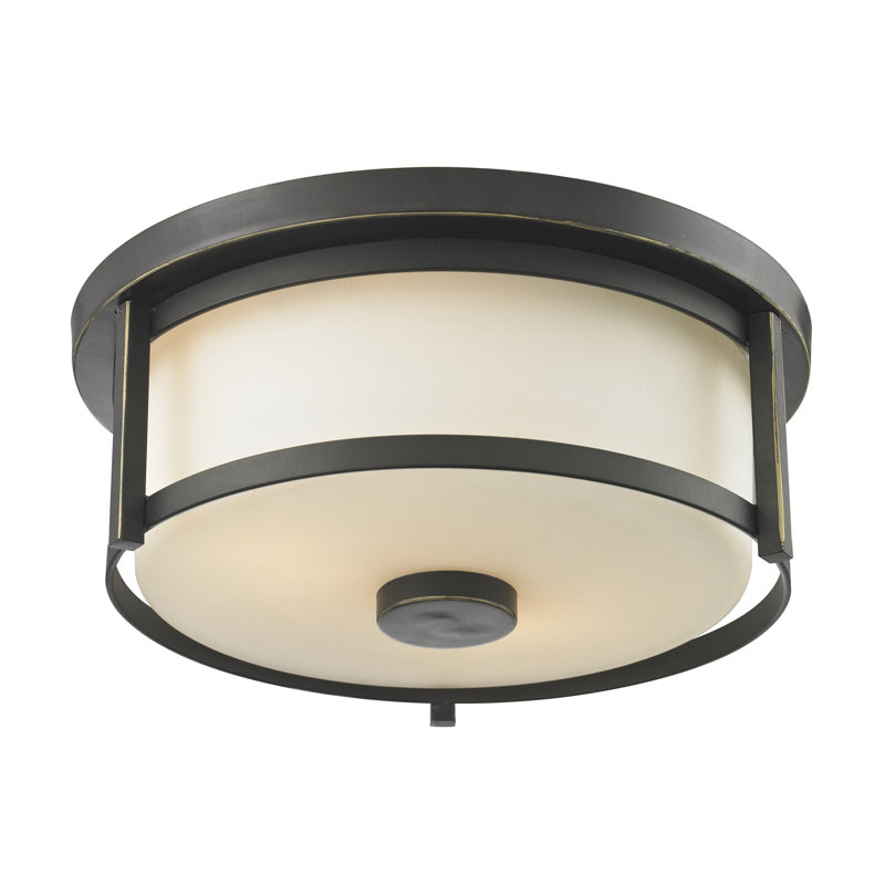 Plafonnier encastré 2 lumières Attah, H 5 po x l 11 po, Bronze vieilli