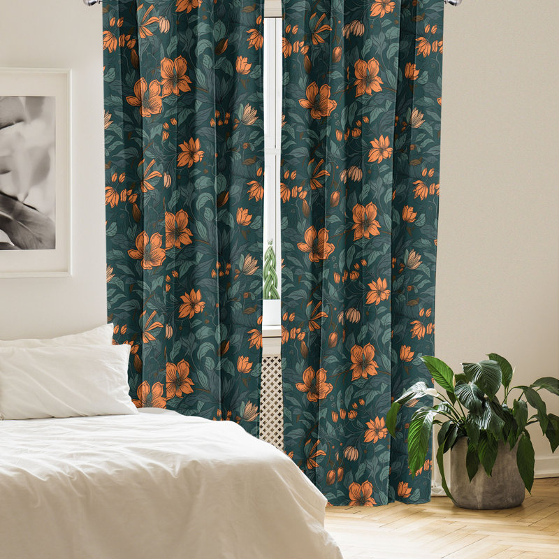 Jeramaine Semi Sheer Curtain Pair, 28" W x 63" H
