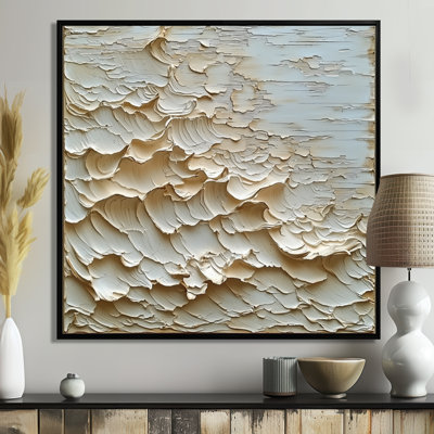 «Oberbeck», lumière ascendante des vagues de la crème I - art mural moderne transitionnel abstrait
